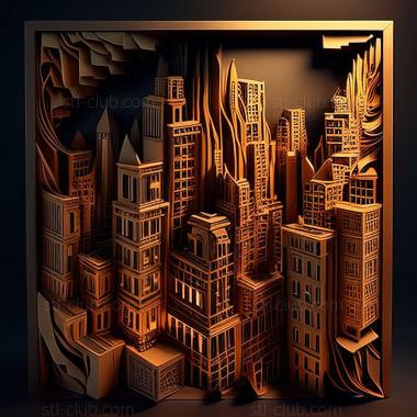 3D model night city (STL)